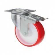 RUOTA PU/L D.100 PIASTRA GIREVOLE FRENO