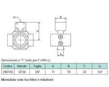 DERIVAZIONE T 3/8 PER F-R-L