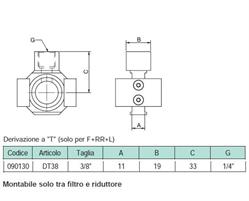 DERIVAZIONE T 3/8 PER F-R-L