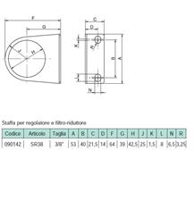 STAFFA PER RIDUTTORE/FILTRO RIDUTTORE 3/8