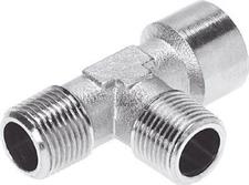 RACCORDO T - M/M/F OTTONE NICHELATO 3/8M - 3/8F