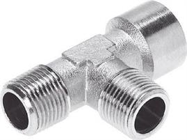 RACCORDO T - M/M/F OTTONE NICHELATO 1/2M - 1/2F